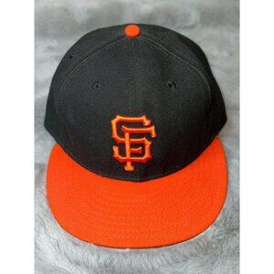 San Francisco Giants MLB Baseball Hat Cap Fitted 7 3/8 New Era Black Orange